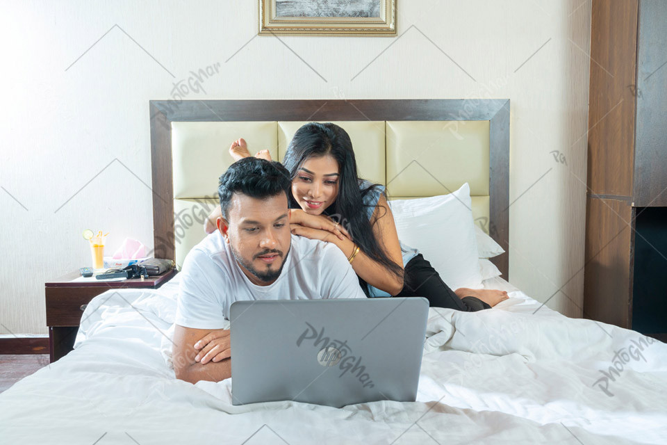 Asian couple on their honeymoon