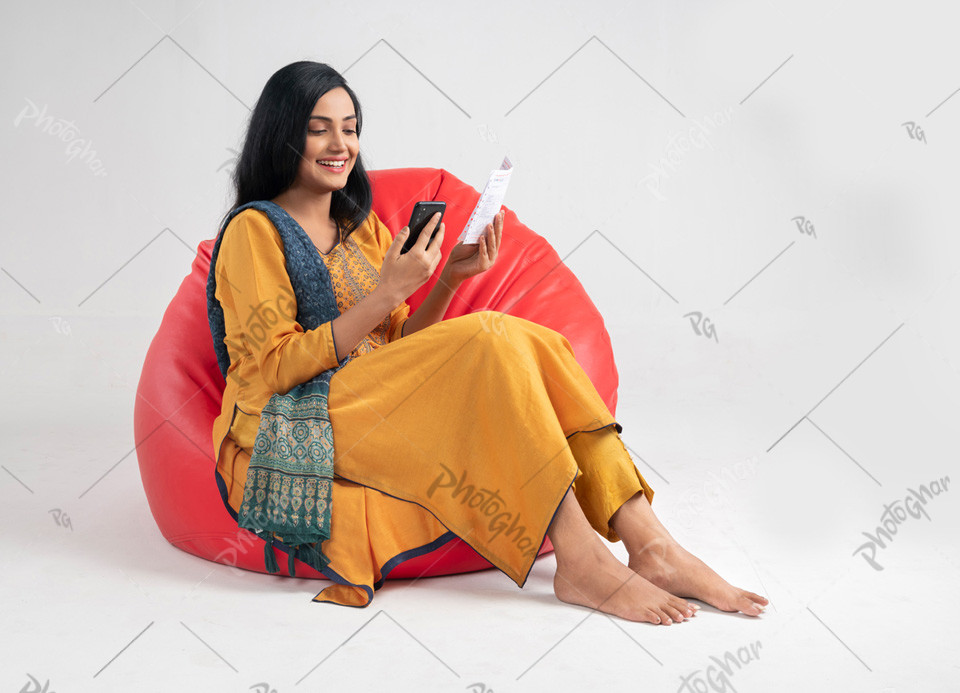 Bangladeshi Lady Handling Utility Bill