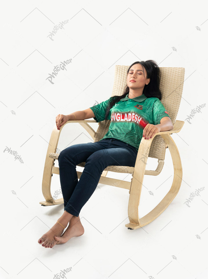 Bangladeshi cricketer relaxing with eye closed