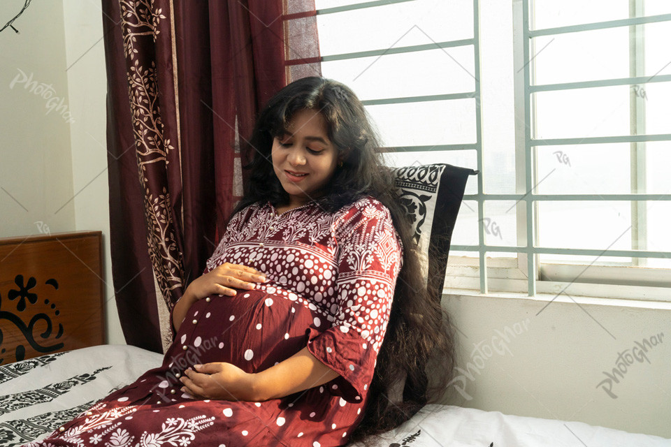 Bangladeshi smiling beautiful pregnancy lady