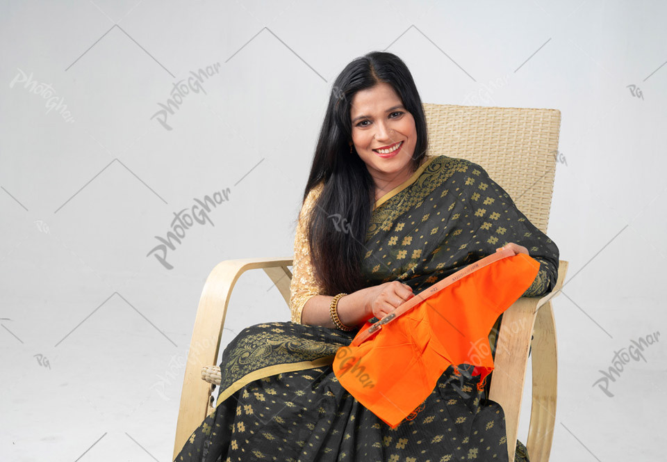 Bangladeshi woman making craft