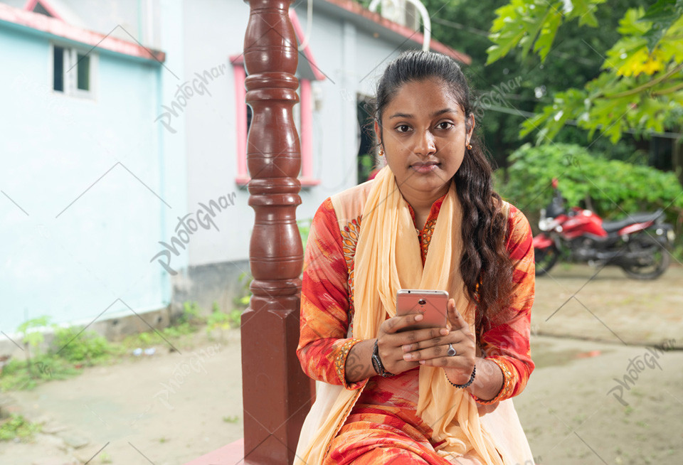 Beautiful girl using mobile apps study online