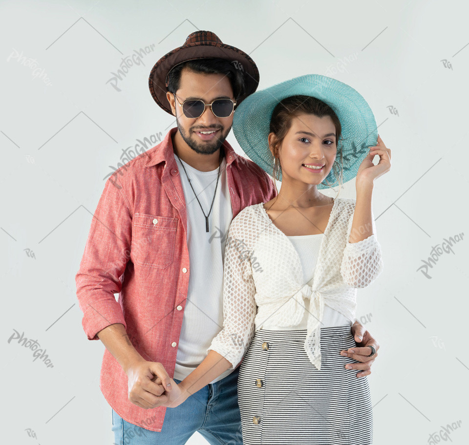 Fashionable young couple tourist