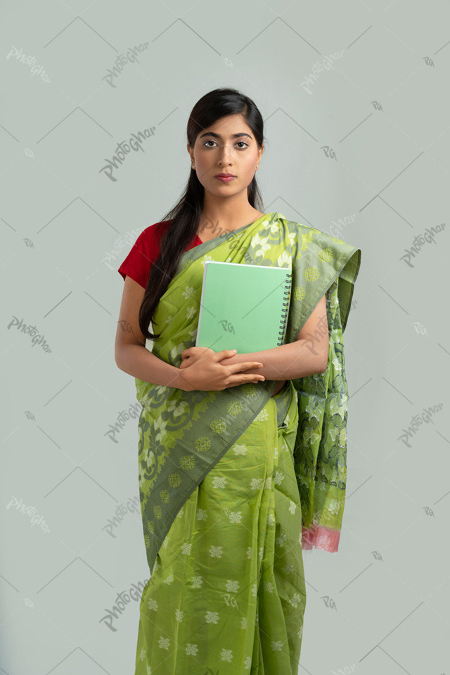 Female office executive in saree