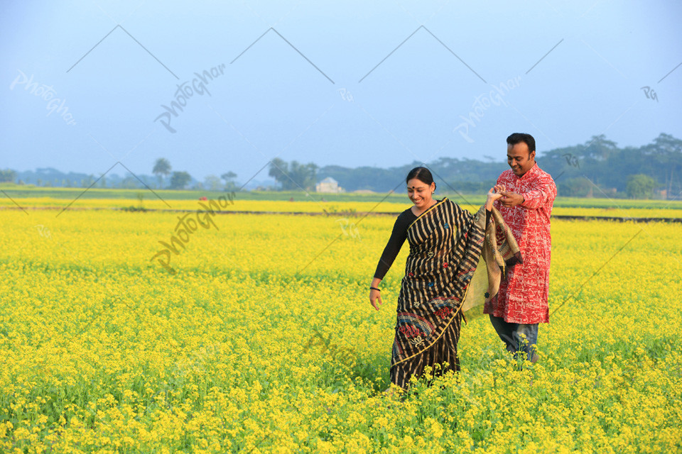 Happy rural Bangladeshi family