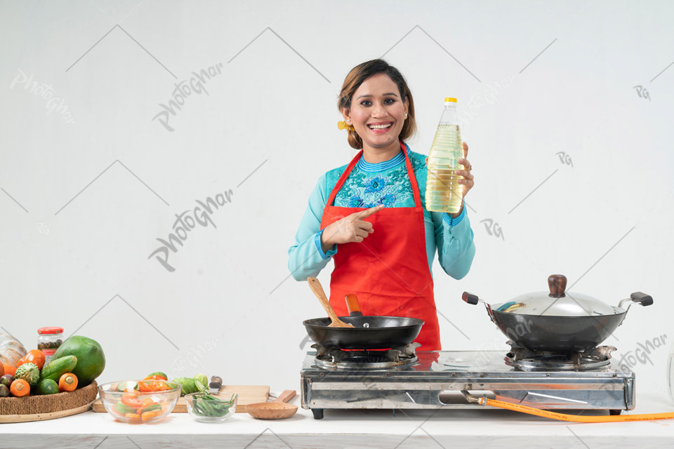 Housewife in kitchen room