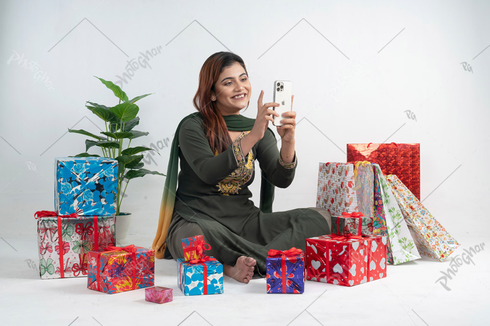 Joyful Housewife Delighted with Online Shopping Discounts