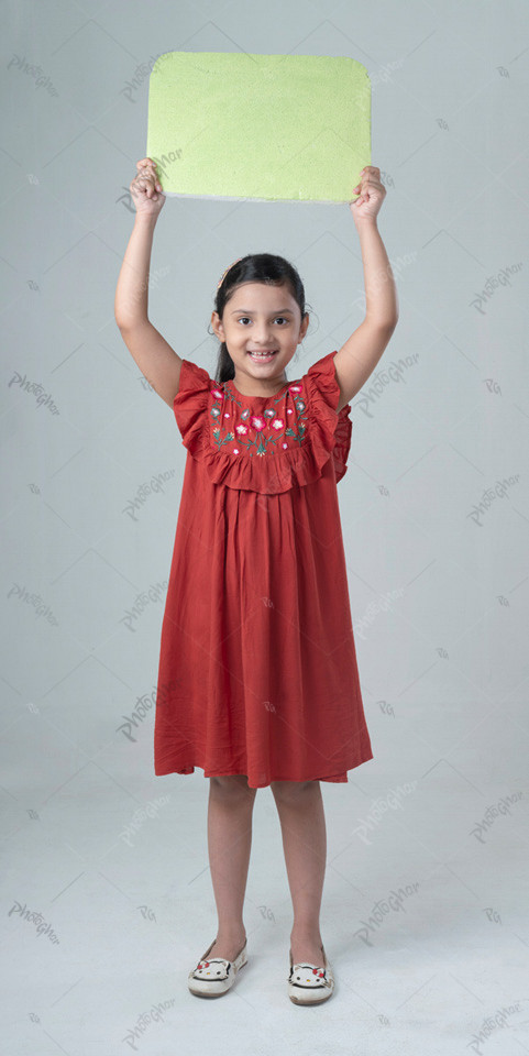 Little Girl of Bangladesh holding a placard