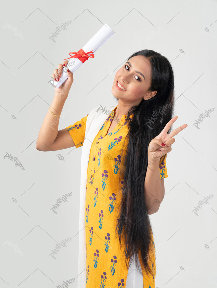 Long straight hair of Bangladeshi student