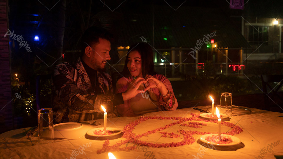 Loving couple celebrating anniversary