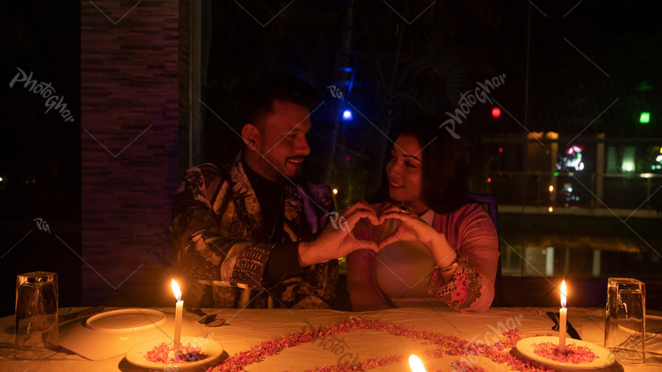 Loving couple celebrating anniversary