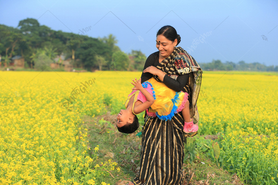 Mother fun with her cute baby