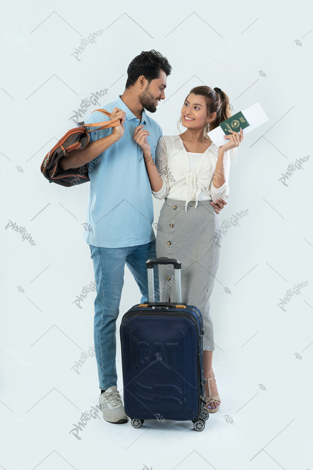 Romantic Couple Ready for Travel Adventure