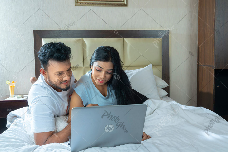 Romantic Honeymoon Moments in Hotel Room