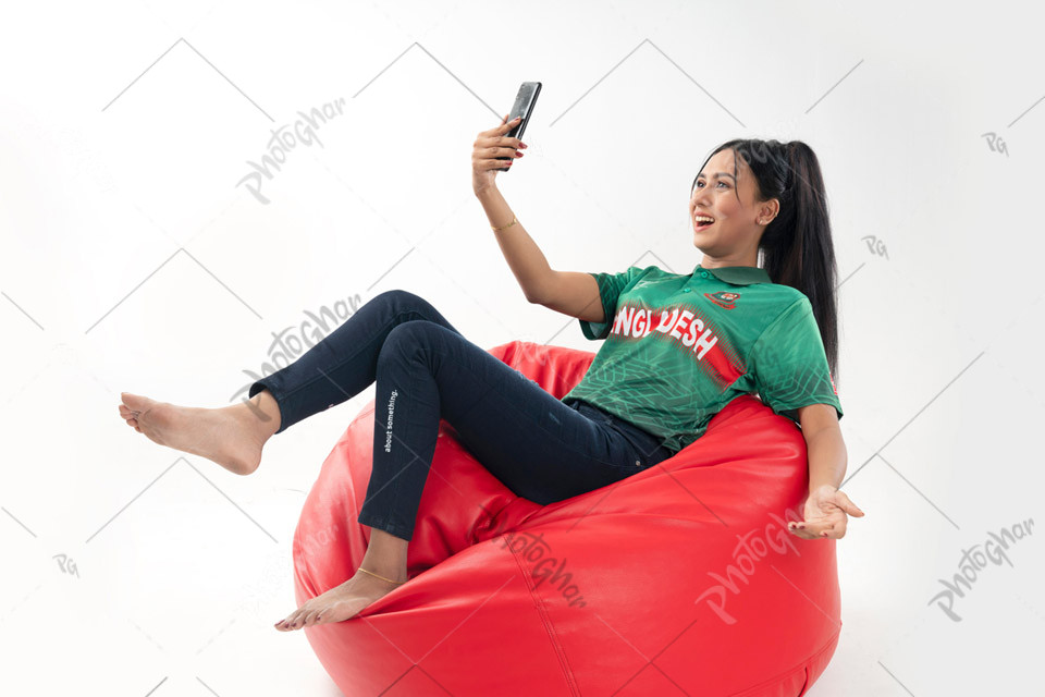 Woman Watching World Cup Online