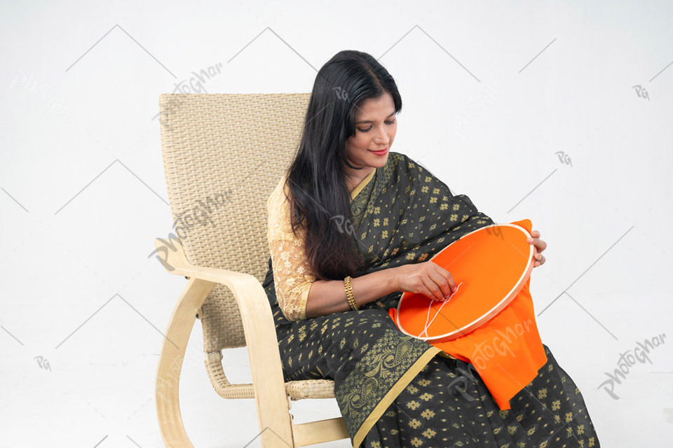 Woman doing traditional craft