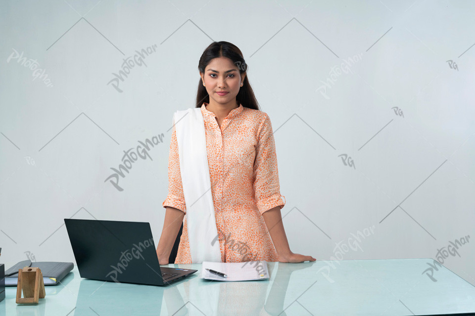 Woman freelancer using laptop computer