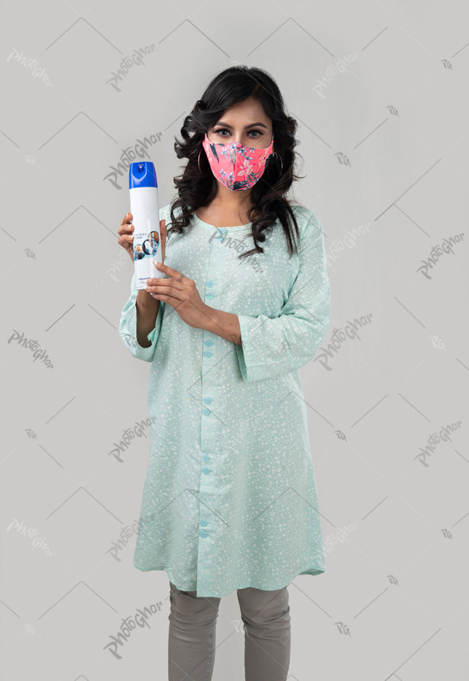 Woman holding product