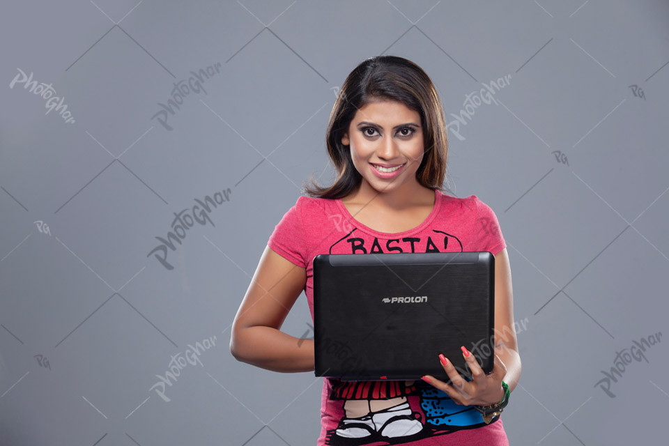 Woman using laptop computer