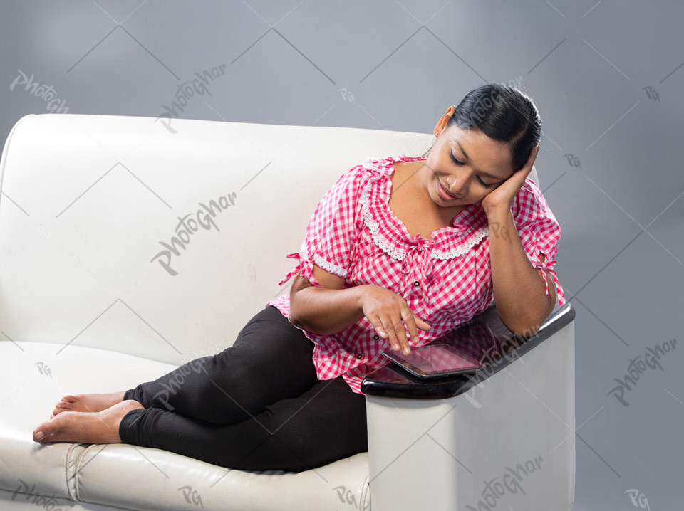 Woman using tablet