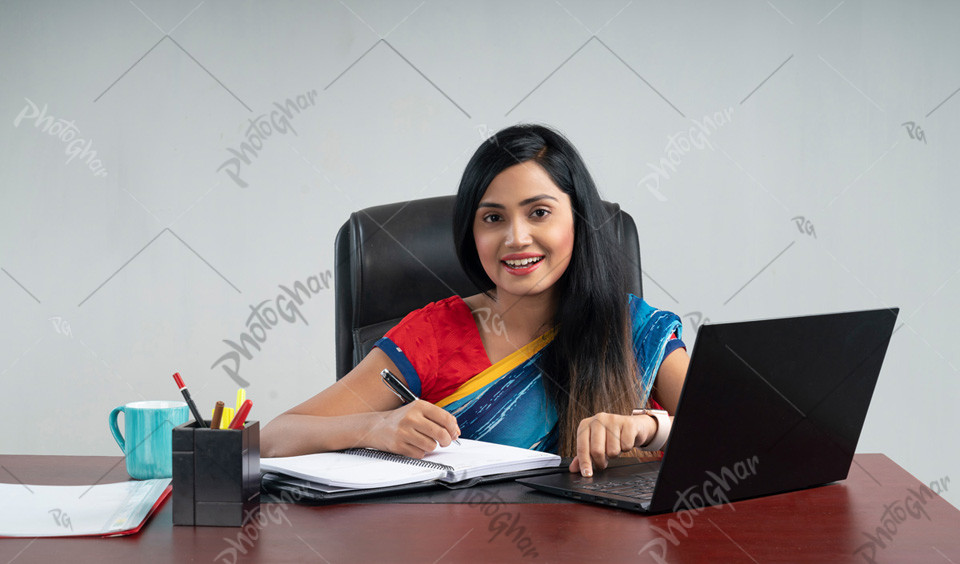 Young female office worker in Bangladesh