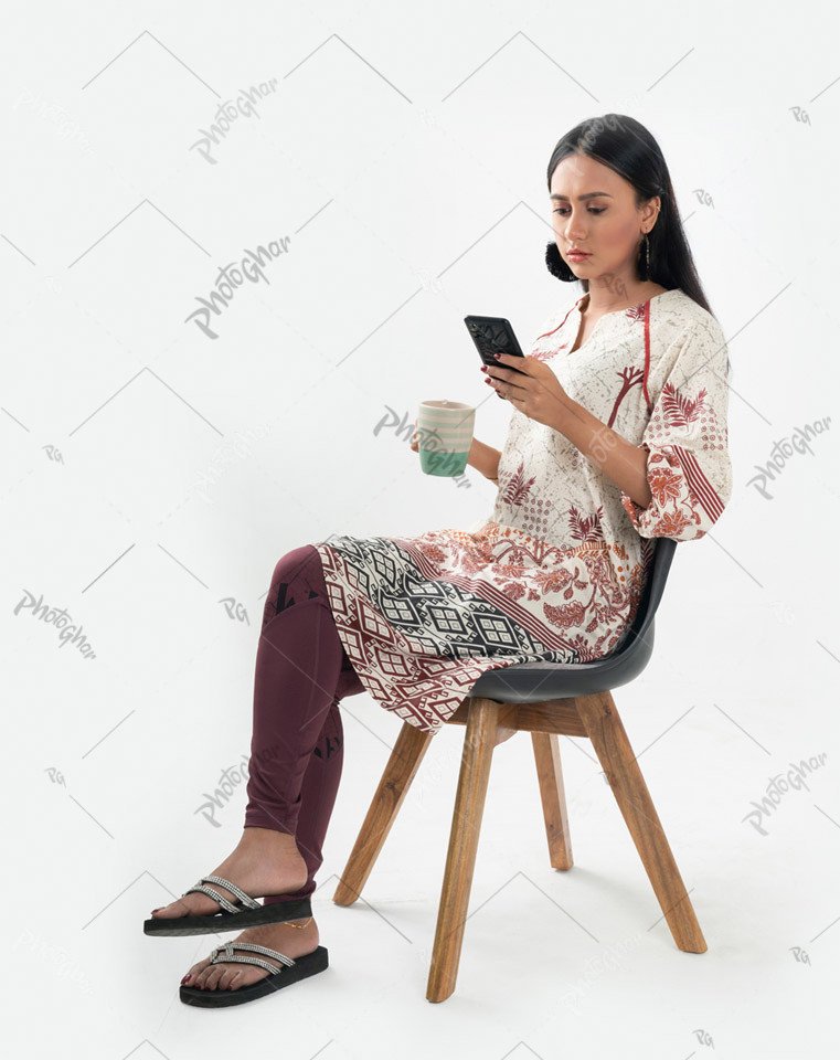 Young girl using smartphone