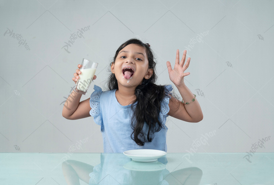 child enjoying happy fit for drinking milk