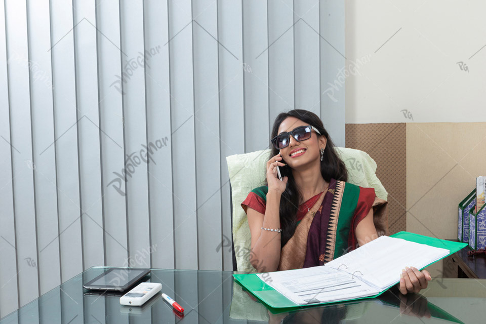 happy woman office executive