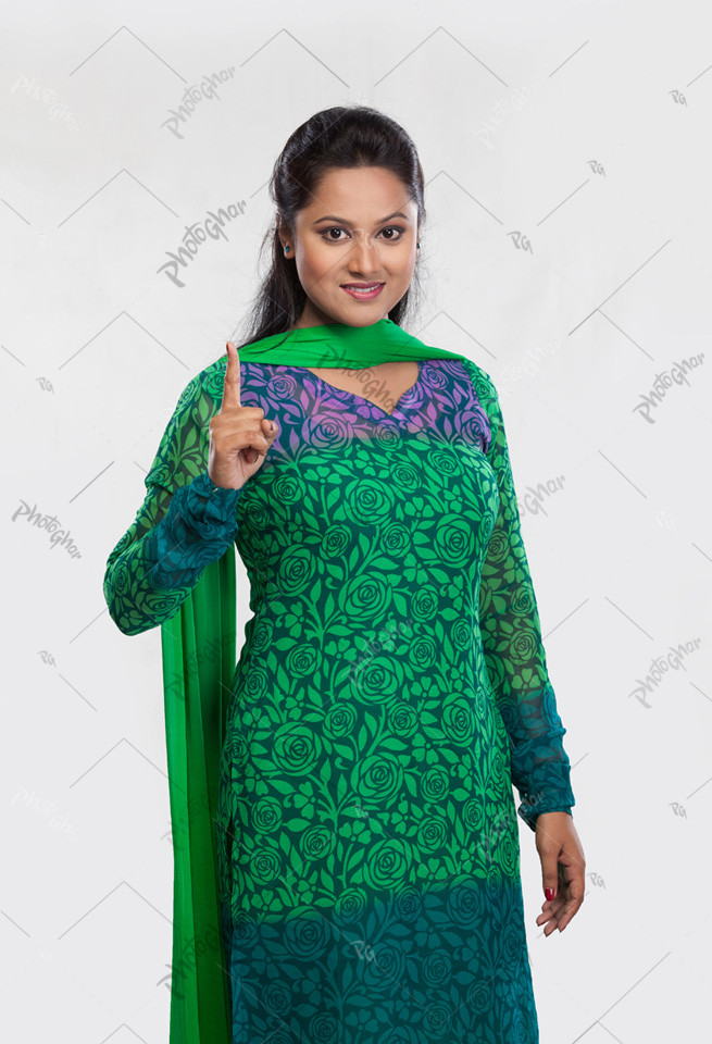 south Asian woman showing one finger