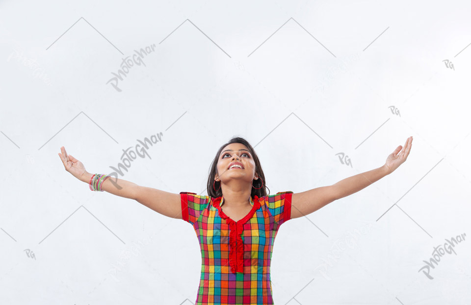 young woman breathes in fresh air